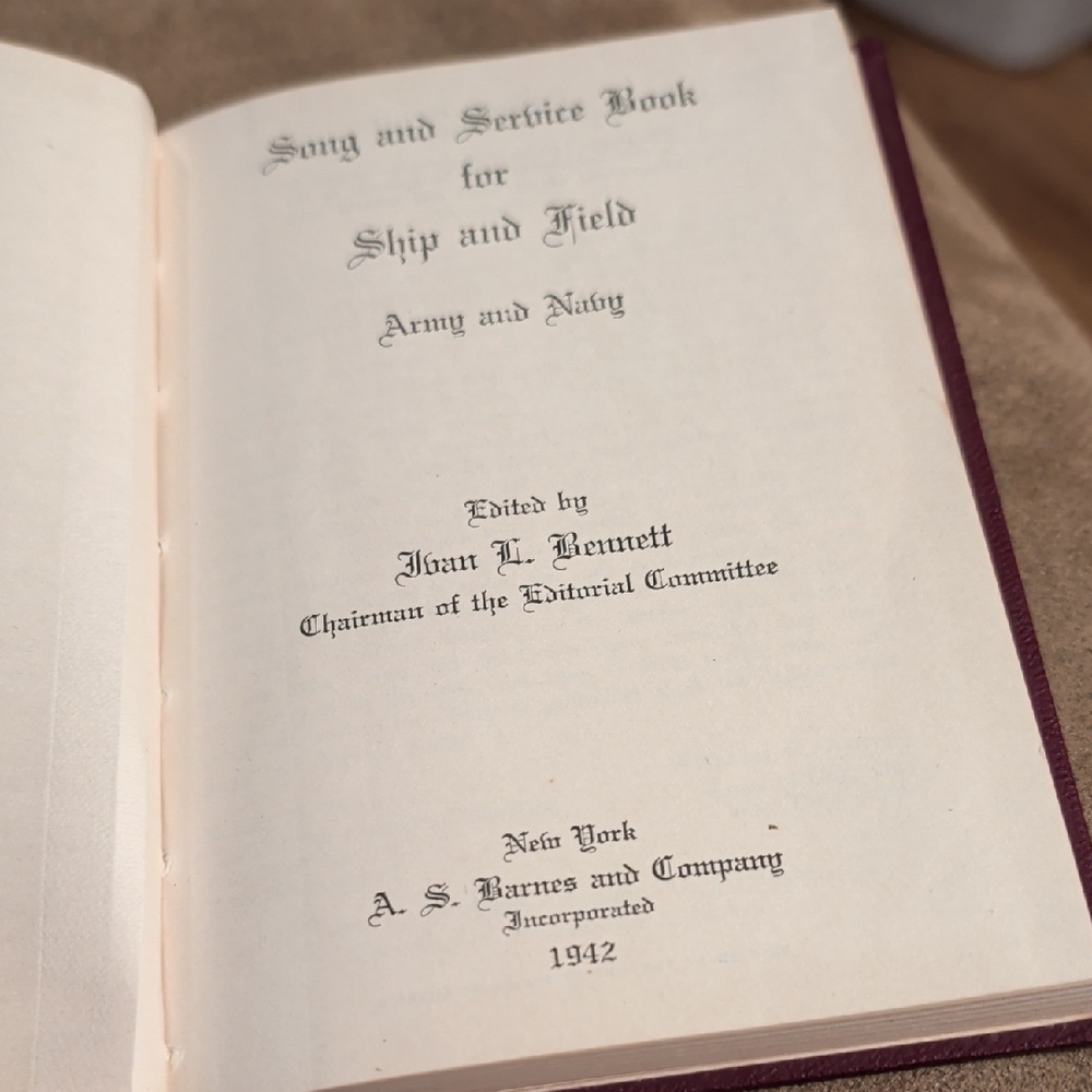 Vintage Song and Service Book for Ship and Field